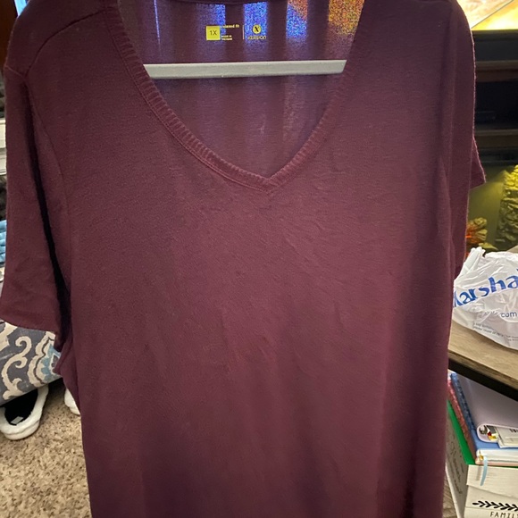 Bundle! 2 size 1x Xersion Tops Gray and Burgundy - Picture 2 of 11